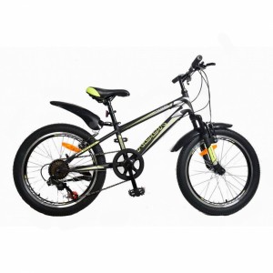 Велосипед горный подростковый  Rook MS200 20" 7-ск. черный/желтый