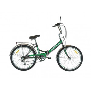 Велосипед Stels 24" Pilot 750 складной 6-ск черный-зеленый р.16
