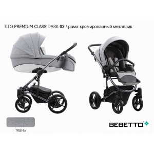 Детская коляска 2 в 1 Bebetto Tito Premium Class DARK_02_CHR