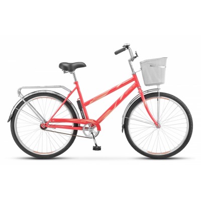 Велосипед Stels 26" Navigator 210 Lady с корзиной 1-ск коралловый р.19