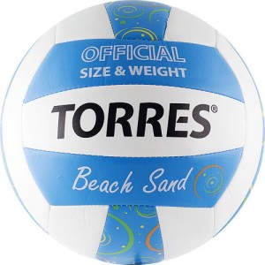 Мяч волейбольный TORRES Beach Sand Blue цв.белый-голубой-мультикол р.5