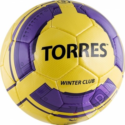 Мяч футбольный TORRES Winter Club YELLOW цв.желтый-фиолетовый р.5